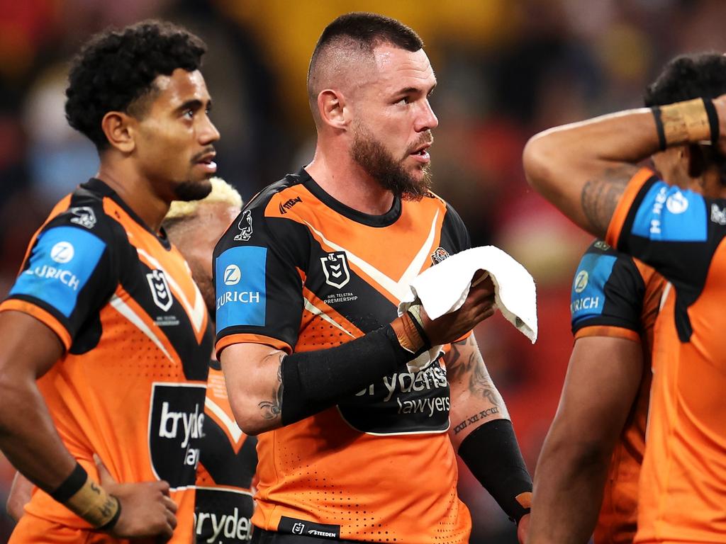 David Klemmer may have played his last game for the Wests Tigers. Picture: Getty Images