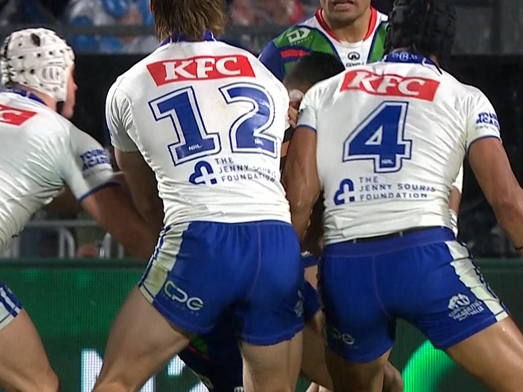 Stephen Crichton escaped the sin bin for hitting Roger Tuivasa Sheck in the head.