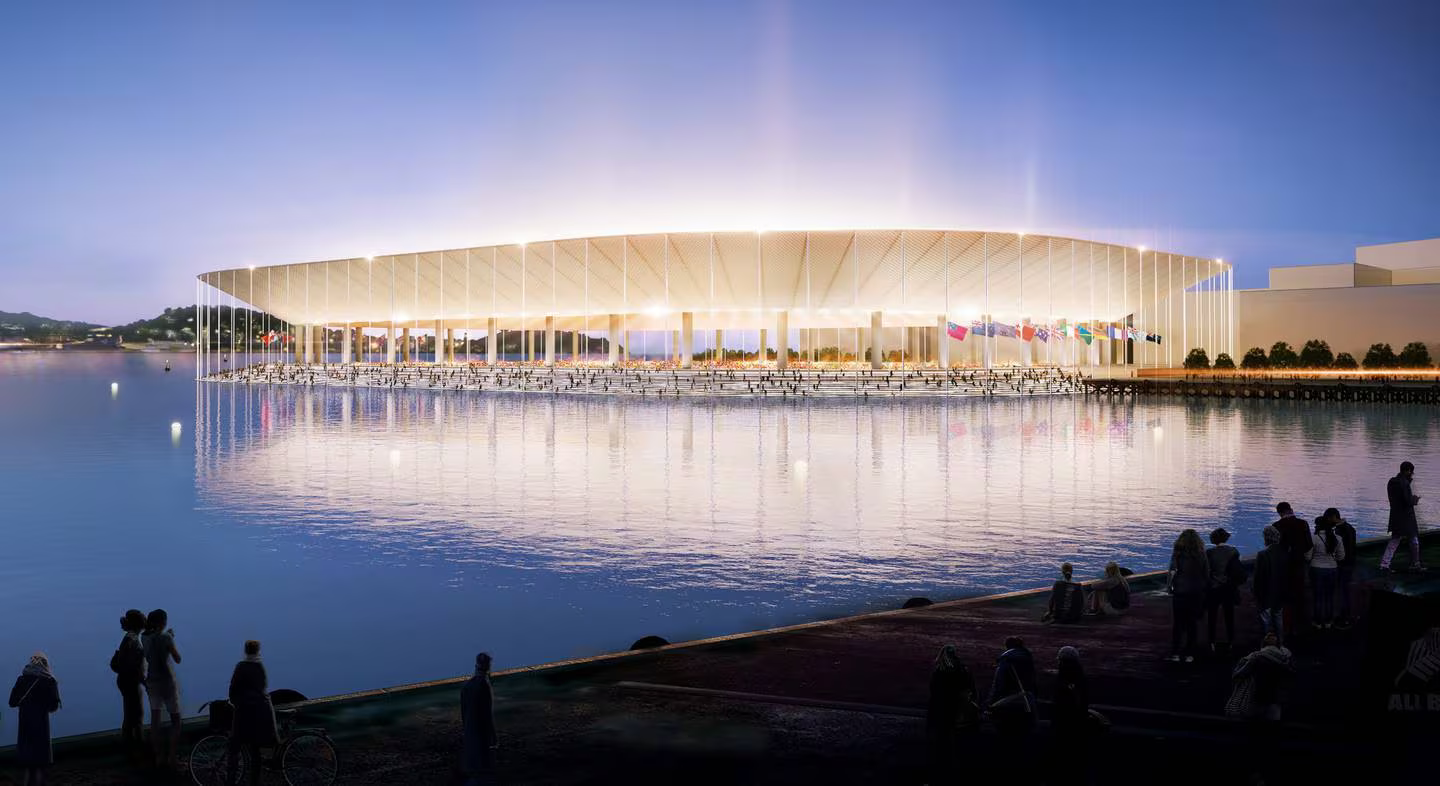 An artist's impression of the proposed sunken stadium.